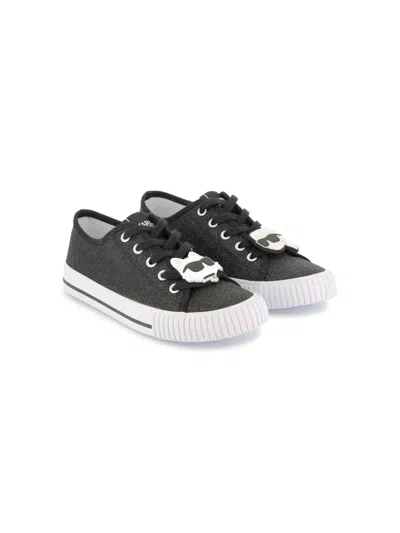 Karl Lagerfeld Kids' Logo-print Sneakers In Black