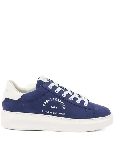 Karl Lagerfeld Logo-print Sneakers In Blue