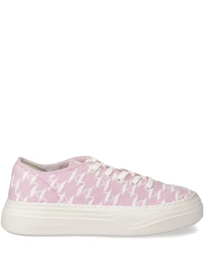 Karl Lagerfeld Logo-print Sneakers In Pink