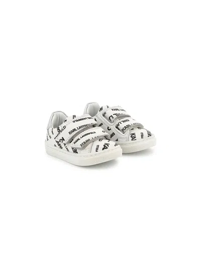 Karl Lagerfeld Babies' Logo-print Trainers In White