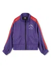 Karl Lagerfeld Logo-print Striped Bomber Jacket In Purple