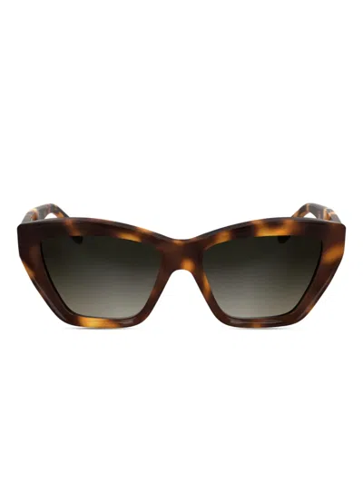 Karl Lagerfeld Logo-print Sunglasses In Brown