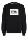 Karl Lagerfeld Logo-stamp Long-sleeve Sweatshirt In Black