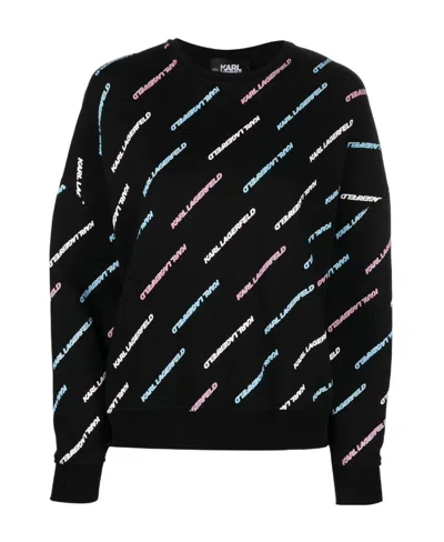 Karl Lagerfeld Logo-print Sweatshirt In Black