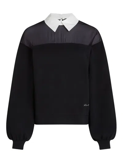 Karl Lagerfeld Logo-print Sweatshirt In Black