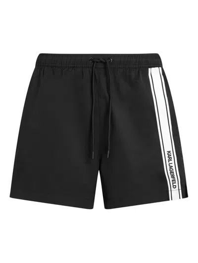 Karl Lagerfeld Elongated-logo Swim Shorts