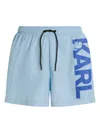 Karl Lagerfeld Logo-print Swim Shorts In Blue