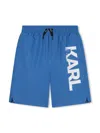 Karl Lagerfeld Logo-print Swim Shorts In Blue