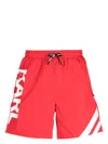 Karl Lagerfeld Logo-print Swim Shorts In Rot