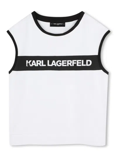 Karl Lagerfeld Kids' Logo-print T-shirt In ホワイト