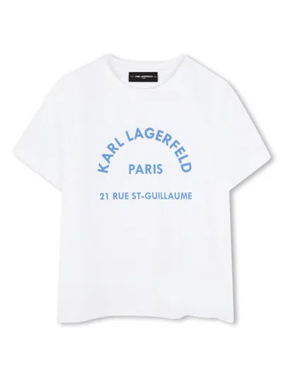 Karl Lagerfeld Kids' Logo-print T-shirt In ホワイト