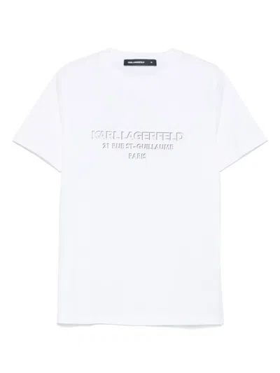 Karl Lagerfeld Logo-print T-shirt In Gray