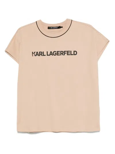 Karl Lagerfeld Logo-print T-shirt In Brown