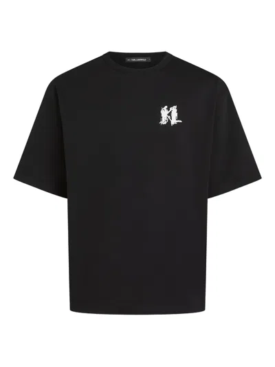 Karl Lagerfeld Logo-print T-shirt In Black
