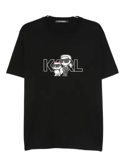 Karl Lagerfeld Logo-print T-shirt In Black