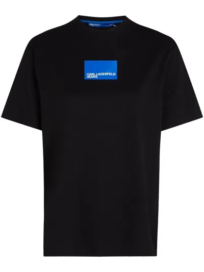 Karl Lagerfeld Organic Cotton Logo-print T-shirt In Black