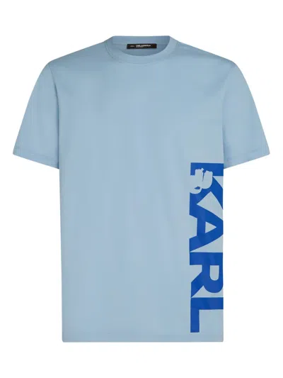 Karl Lagerfeld Logo-print T-shirt In Blue