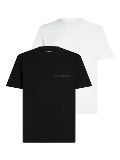 Karl Lagerfeld Logo-print T-shirt (pack Of Two) In Black
