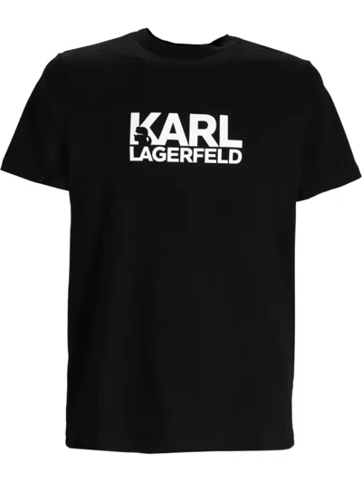 Karl Lagerfeld T-shirt Mit Logo-print In Schwarz