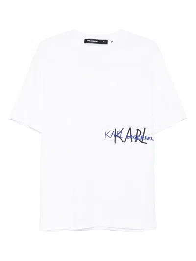 Karl Lagerfeld Logo-print T-shirt In White