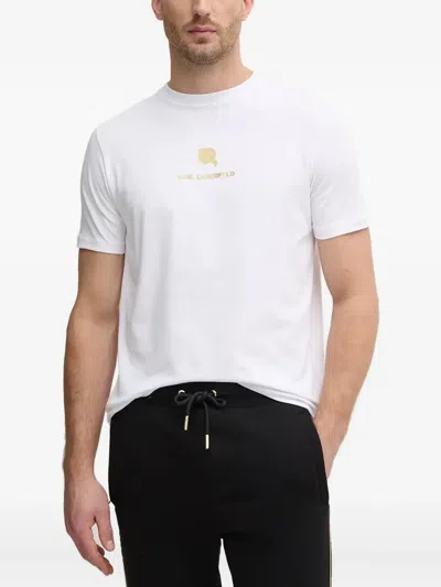 Karl Lagerfeld T-shirt Mit Logo-print In White
