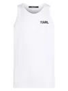 Karl Lagerfeld Logo-print Tank Top In 白色