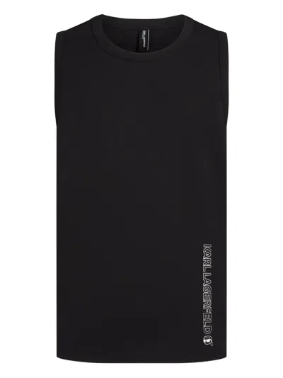 Karl Lagerfeld Logo-print Tank Top In Black