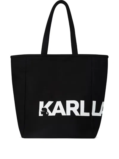 Karl Lagerfeld Logo-print Tote Bag In Black