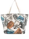 Karl Lagerfeld Logo-print Tote Bag In Nude