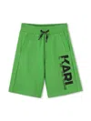 Karl Lagerfeld Logo-print Track Shorts In Green
