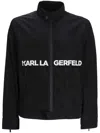 Karl Lagerfeld Logo-print Zip-up Jacket In Black
