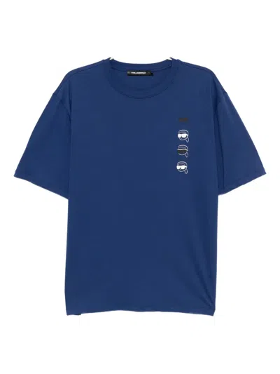 Karl Lagerfeld Logo-printed T-shirt In Blue