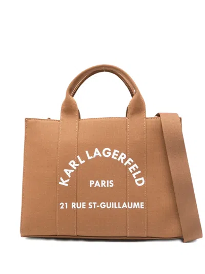 Karl Lagerfeld Logo-printed Tote Bag In Brown