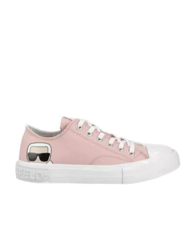 Karl Lagerfeld Logo Printing With Low-top Casual Sneakers In White