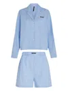 Karl Lagerfeld Logo Pyjama Set In 蓝色