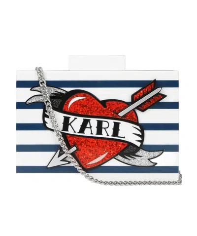 Karl Lagerfeld Logo Rectangular Shoulder Bag In Black
