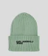 Karl Lagerfeld Logo Ribbed Beanie