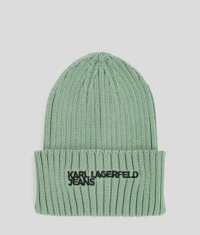 Karl Lagerfeld Logo Ribbed Beanie
