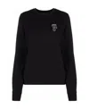 Karl Lagerfeld Logo Round Neck Sweater In Black