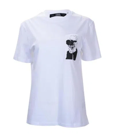 Karl Lagerfeld Logo Round-neck T-shirt In Blue