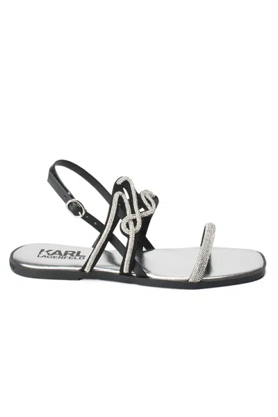 Karl Lagerfeld Logo Sandals In Black