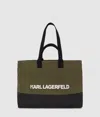 Karl Lagerfeld Logo Shopper In Green