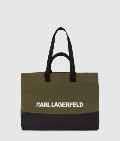 Karl Lagerfeld Logo Shopper In Green