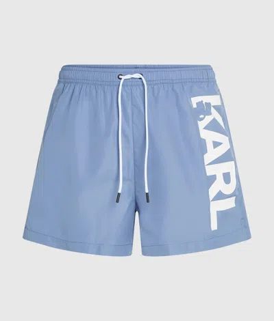 Karl Lagerfeld Logo Short Boardshorts In Blue