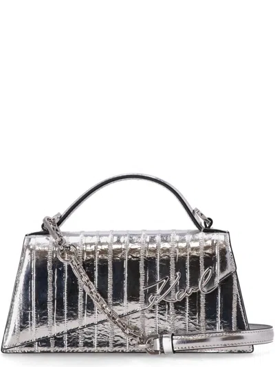 KARL LAGERFELD METALLIC TOTE BAG