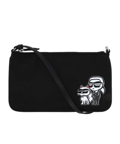 Karl Lagerfeld Logo Shoulder Bag In Black