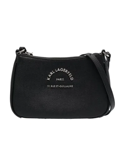 Karl Lagerfeld Logo-lettering Crossbody Bag In Black