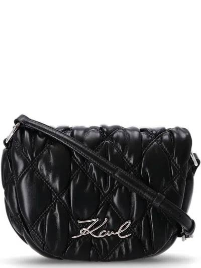 Karl Lagerfeld Logo Shoulder Bag In Black