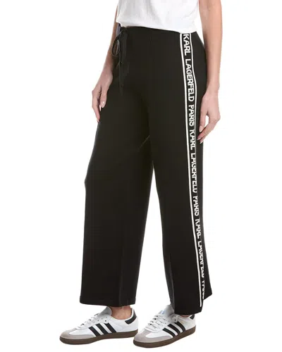 Karl Lagerfeld Logo Side Seam Knit Pant In Black
