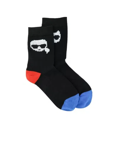 Karl Lagerfeld Logo Socks In Black